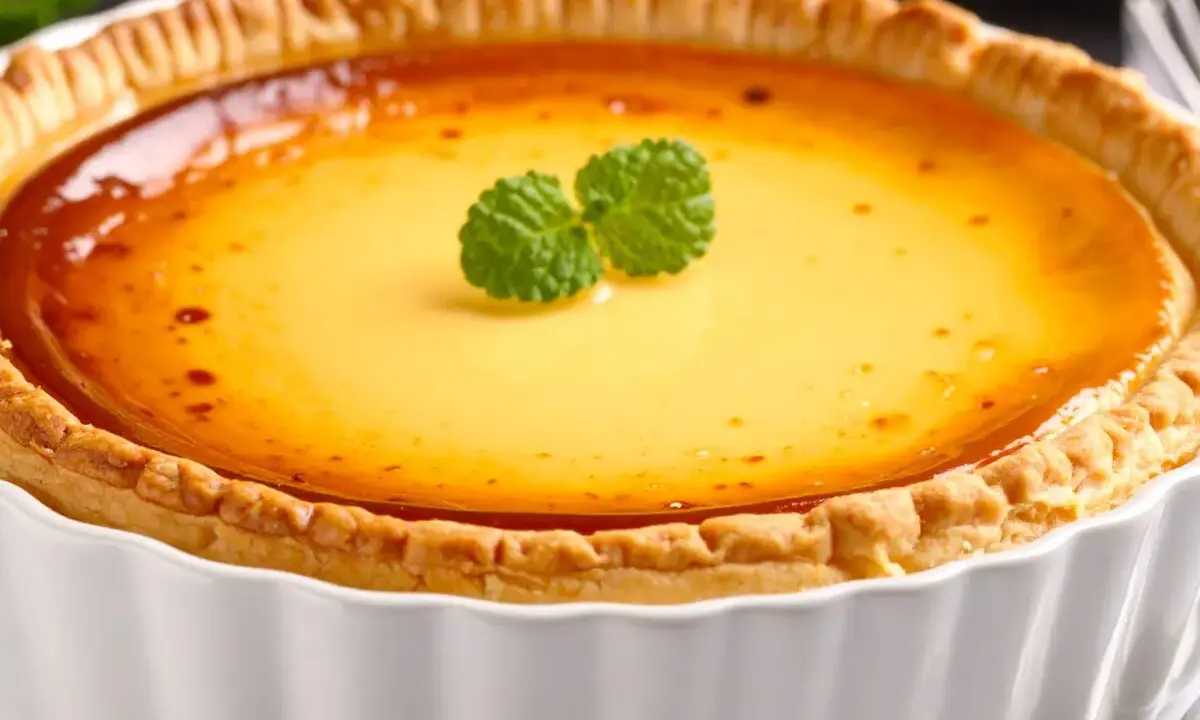 Flan pâtissier doré, prêt à déguster. Une recette flan pâtissier facile pour un dessert gourmand.