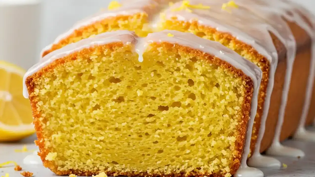 Gâteau yaourt citron vert, moelleux et acidulé, nappé d'un glaçage blanc et parsemé de zestes. Un délice !