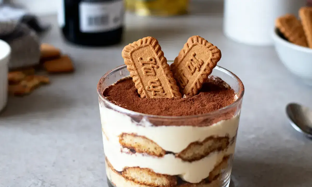 Un tiramisu spéculoos gourmand, prêt à être dégusté. Une recette facile pour un dessert parfait.