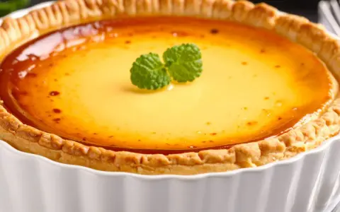 Flan pâtissier doré, prêt à déguster. Une recette flan pâtissier facile pour un dessert gourmand.