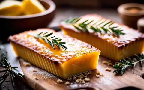 Deux tartes dorées, garnies de romarin, témoignent d'une cuisson pâte feuilletée réussie. Un délice visuel.