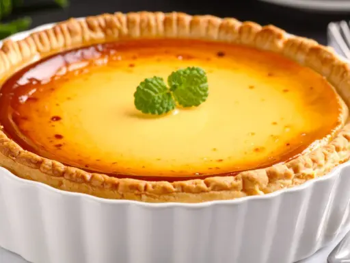 Flan pâtissier doré, prêt à déguster. Une recette flan pâtissier facile pour un dessert gourmand.