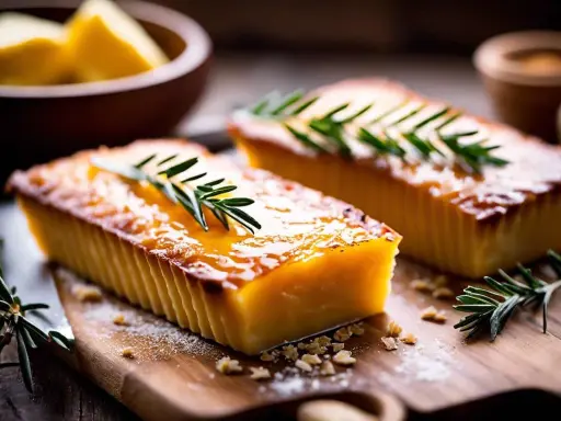 Deux tartes dorées, garnies de romarin, témoignent d'une cuisson pâte feuilletée réussie. Un délice visuel.