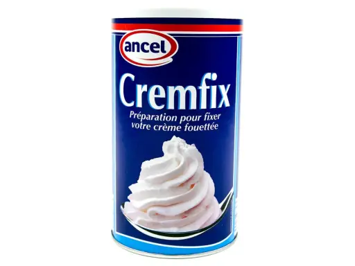 Boîte de Cremfix, préparation pour fixer votre crème fouettée. Une alternative pour par quoi remplacer Chantifix.