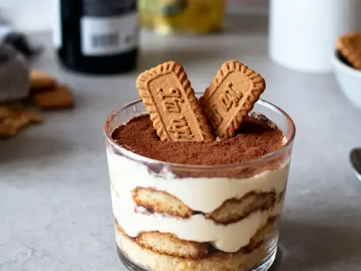 Un tiramisu spéculoos gourmand, prêt à être dégusté. Une recette facile pour un dessert parfait.