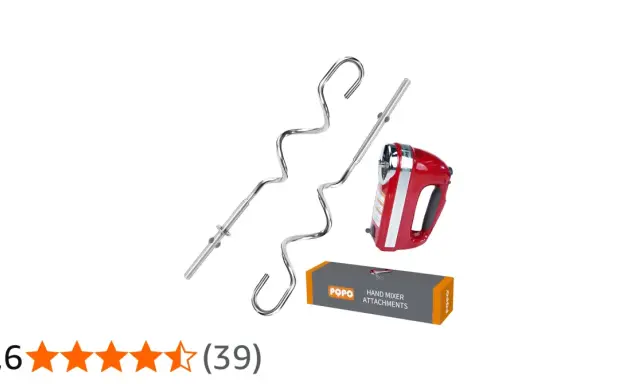 Batteur électrique rouge avec crochets pour pétrir la pâte. Ces crochets sont essentiels pour mélanger et aérer vos préparations.