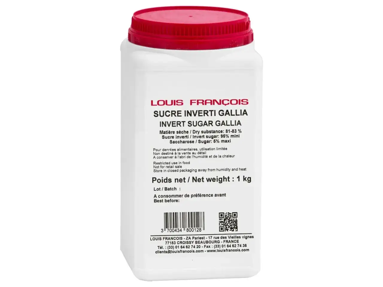 Bocal de sucre inverti Louis François. Le sucre inverti, aussi appelé trimoline, est un mélange de glucose et de fructose.